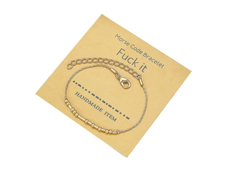 Golden Metal Morse Code Pareja Pulsera Morse Code Bracelet Bracelet Fuck It