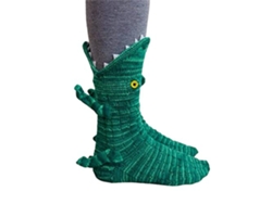 Calcetines de punto unisex con forma de tiburón y cocodrilo, cálidos calcetines de invierno para el hogar.