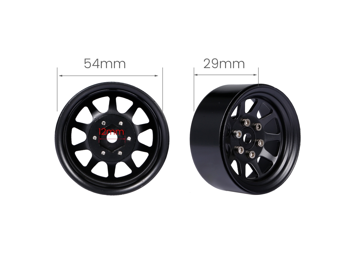 2 Llantas Beadlock De 1,9 Pulgadas De Aleación De Zinc Para Crawler Rc 1/10 Trx Axial Scx10 D90 Hsp Redcat