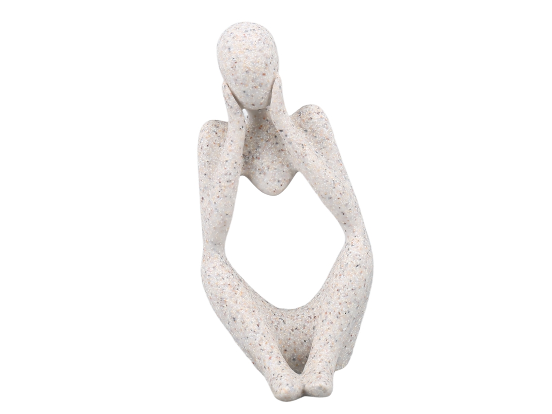 Estátua do Pensador em Resina Decoração Abstrata para Sala de Estar Escritório Estante