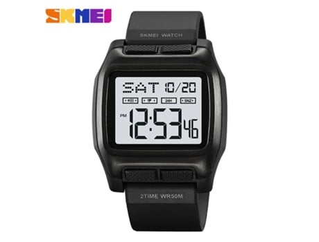 Reloj digital cuadrado para hombre con números y esfera grande, relojes LED impermeables, máquina blanca y negra LUUCOZK