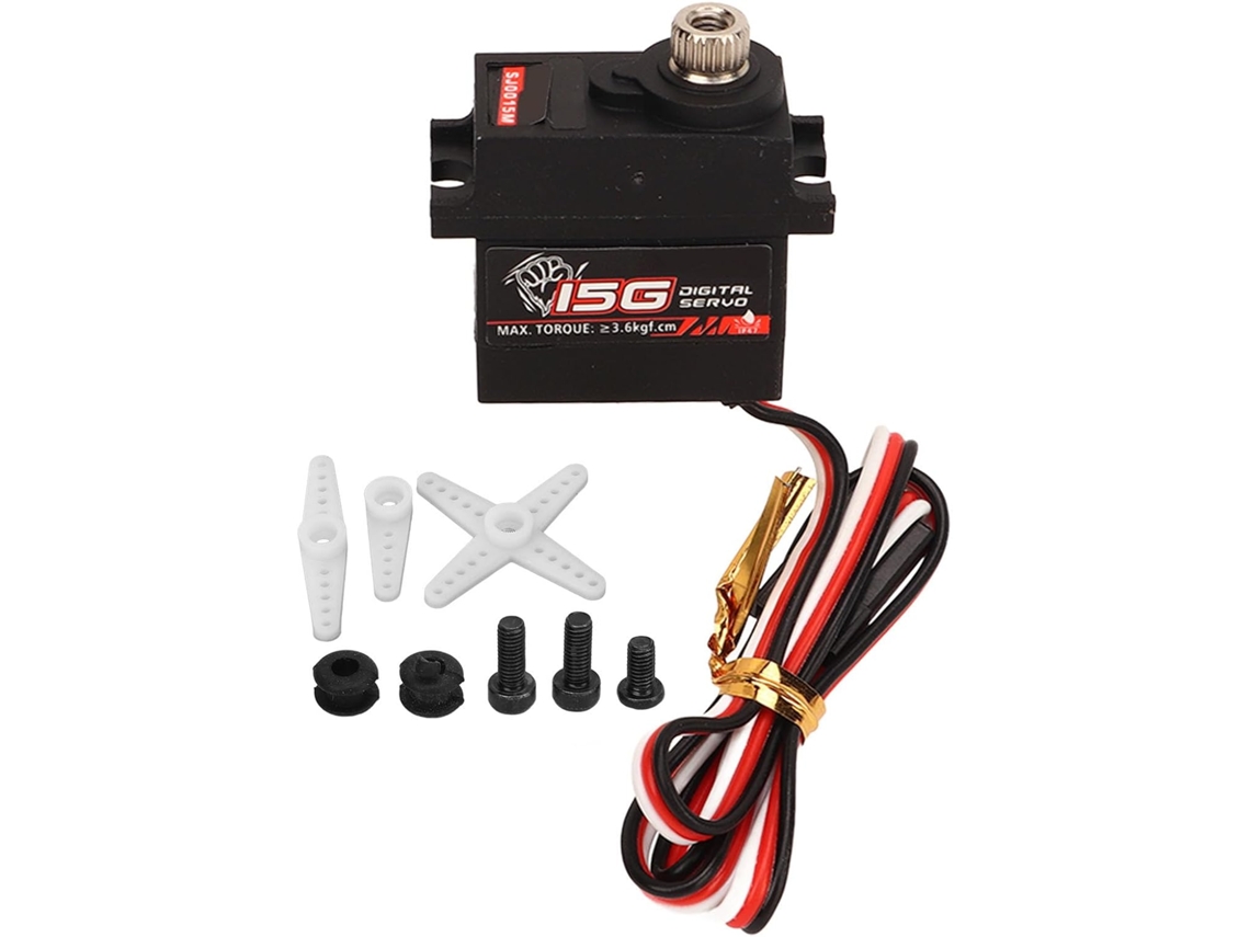 Servo Rc De 15 G Con Engranajes Metálicos, Digital E Impermeable Para Modelos De Aviones De Ala Rígida, Barcos Y Juguetes.