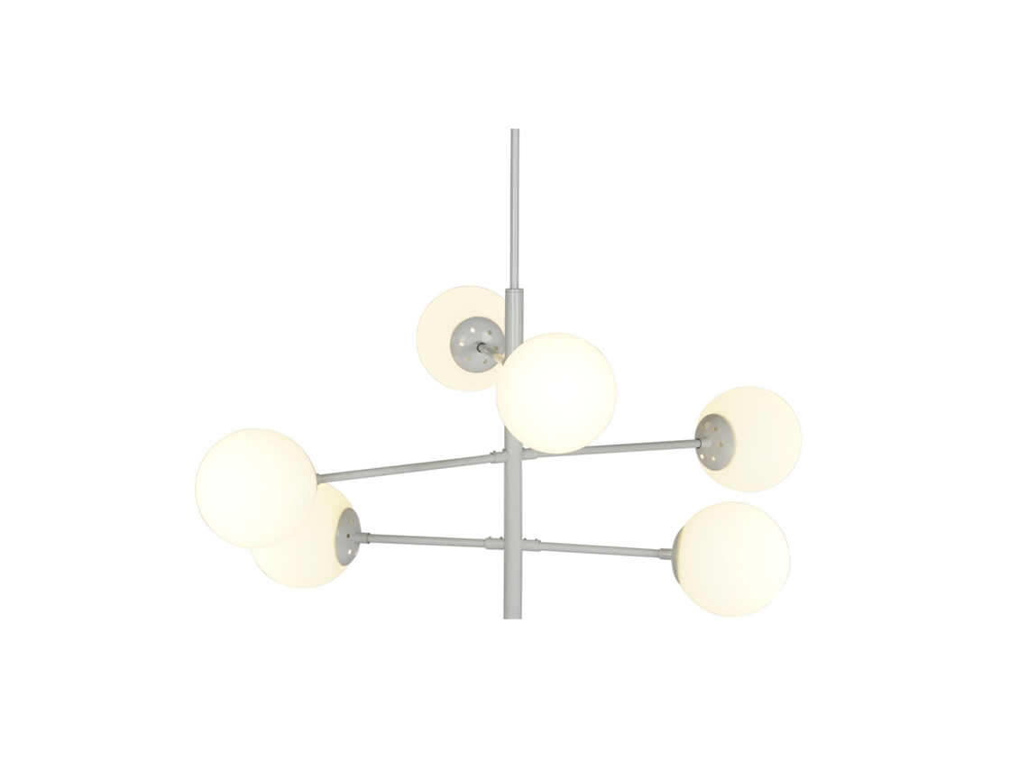 Lampara Techo Metal Cristal Bolas Blanco 96x73x50cm