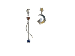 2026-aretes De Estilo Moda En Metal Dorado Con Diseño De Estrella, Luna Y Gato