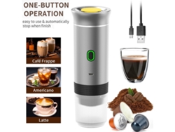 Cafetera eléctrica portátil 3 en 1, cafetera espresso de cápsulas con un solo botón, calentamiento rápido, color plateado Digitallab