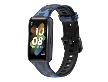 Correa TPU + PU ajustable para Huawei Band 7 - camuflaje azul