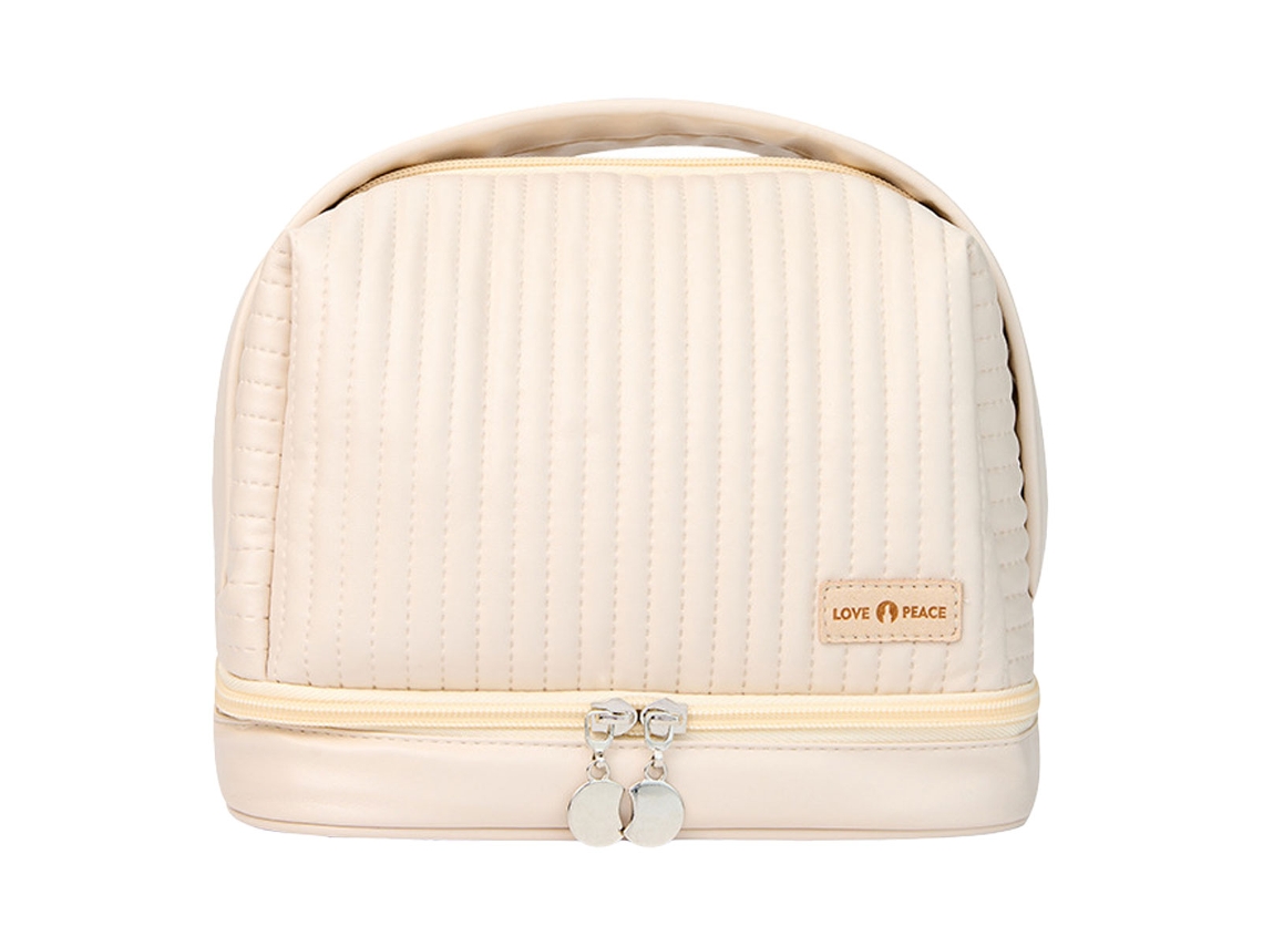 Bolsa de cosméticos de dos capas, cuero PU impermeable para mujeres y niñas NEVEANCE