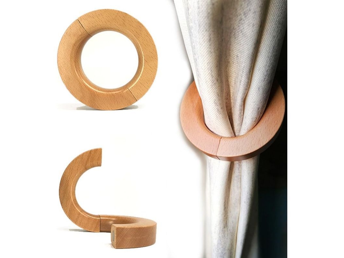 2 Piezas De Barras De Cortina Decorativas De Madera Estilo Retro Europeo Clásico Sin Ganchos Para Sala De Estar, Dormitorio Y Baño.