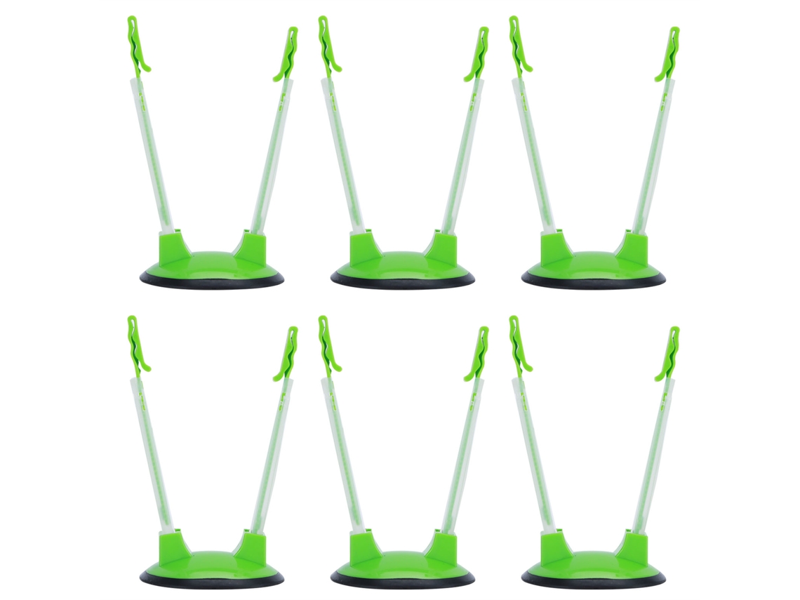 Soporte portátil ajustable de plástico verde para bolsas de alimentos, 6 piezas, para cocina.
