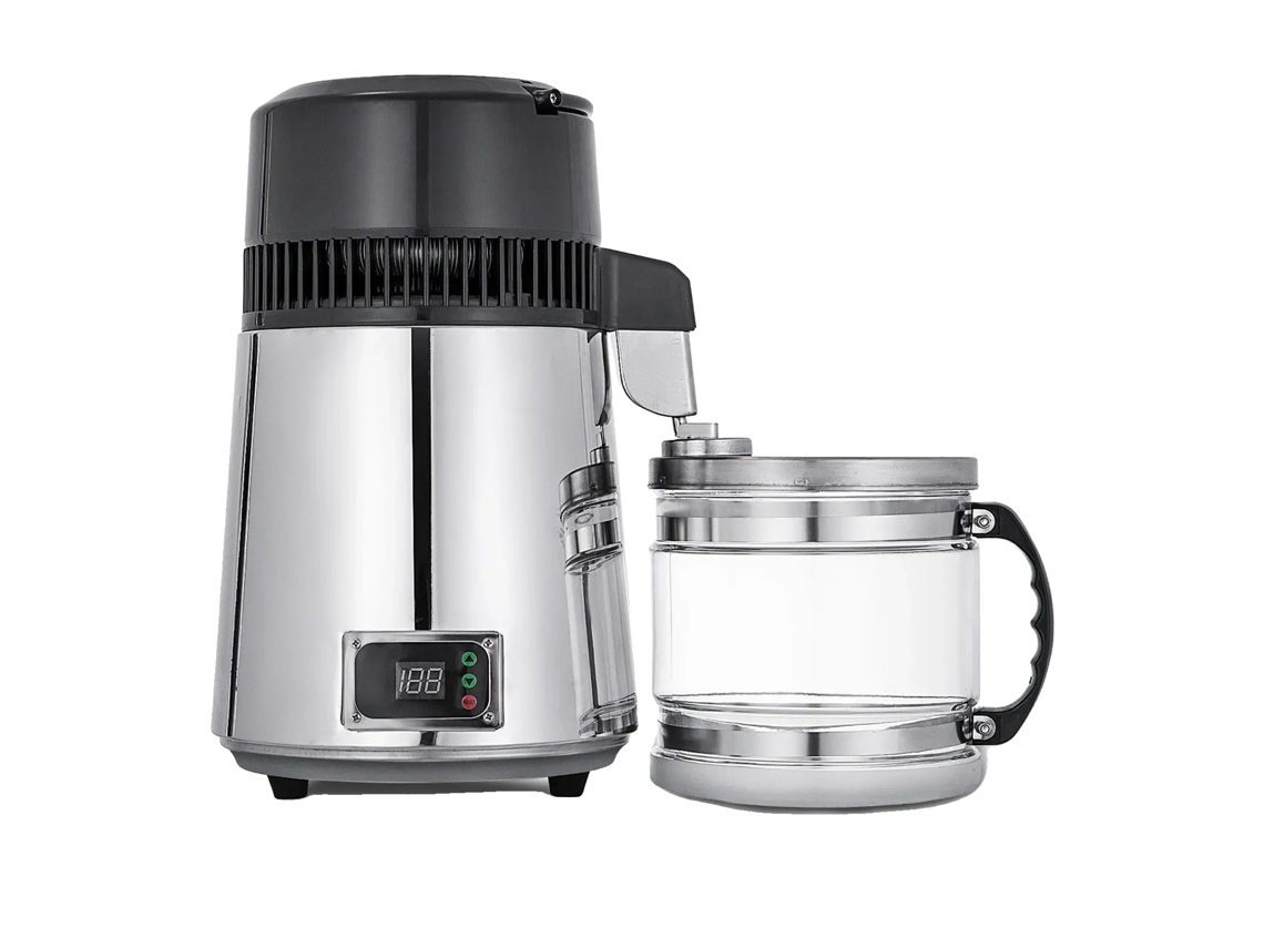 Destilador de agua, capacidad de 4 L, temperatura ajustable, plateado, 220 V