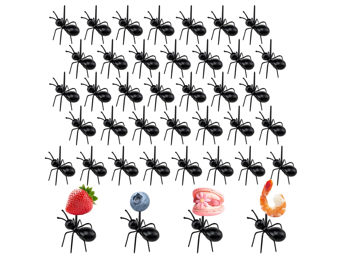 RNEMITERY Palillos de fruta creativos para fiestas, palillos reutilizables con forma de hormiga, tenedores de fruta con adorables diseños de hormigas, perfectos