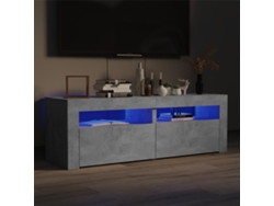 Mueble de Armario Tv con Luces Led 120X35X40 Cm Gris Cemento