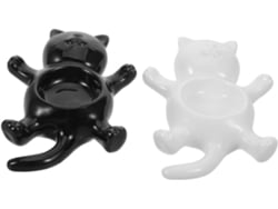 Juego De 2 Bandejas De Cerámica Con Forma De Gato Para Guardar Objetos Pequeños, Bandejas Para Joyas Con Compartimentos, Organizador De Joyas.