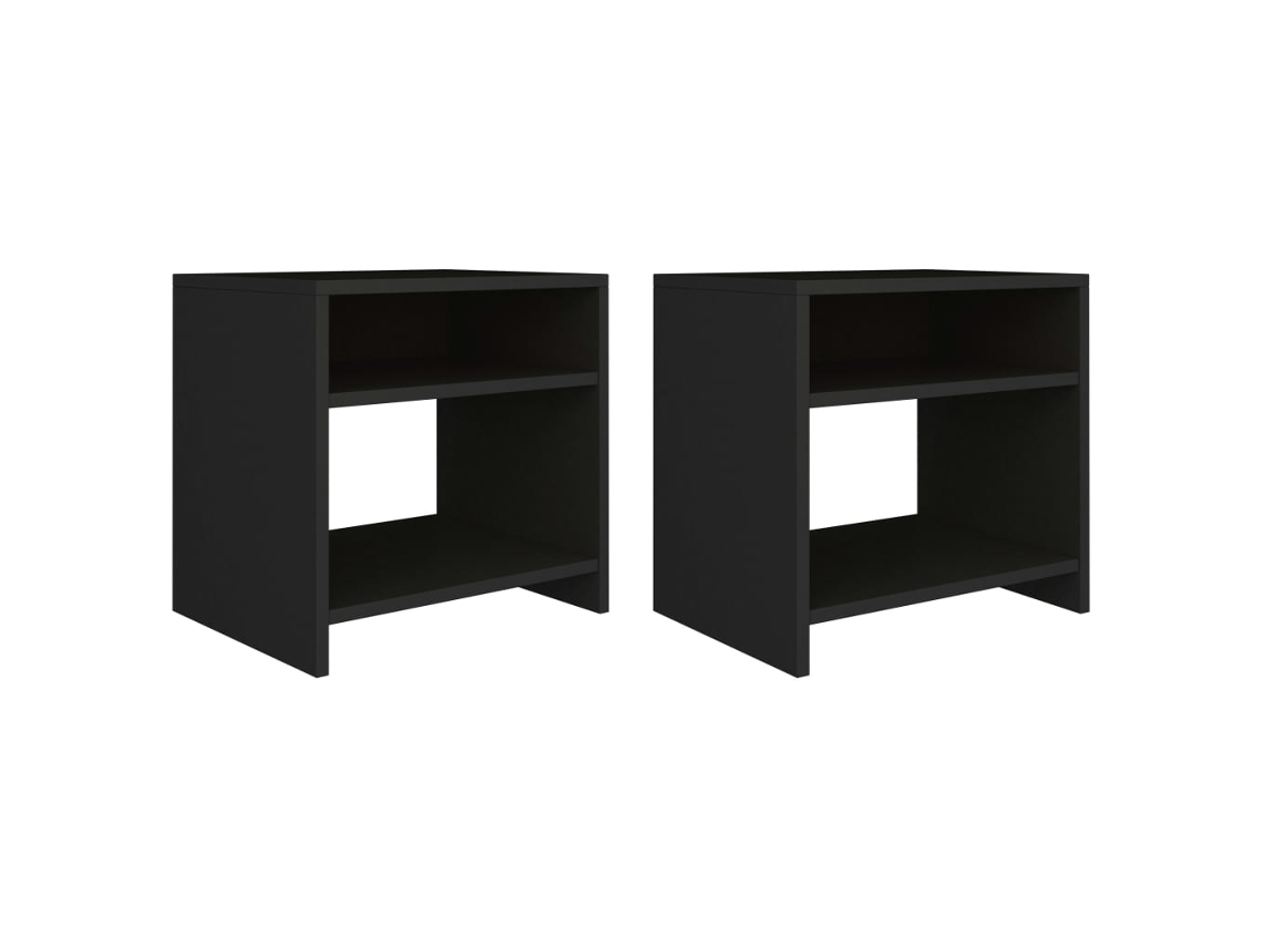 Mesas-De-Cabeceira LOVELY HOME Mesinha 2 Pcs 40X30X40 Cm Aglomerado Preto
