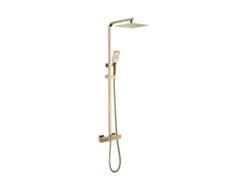Columna De Ducha Termostática De Latón Dorado Cepillado Sc428, Colección Scamandre (dorado Mate)