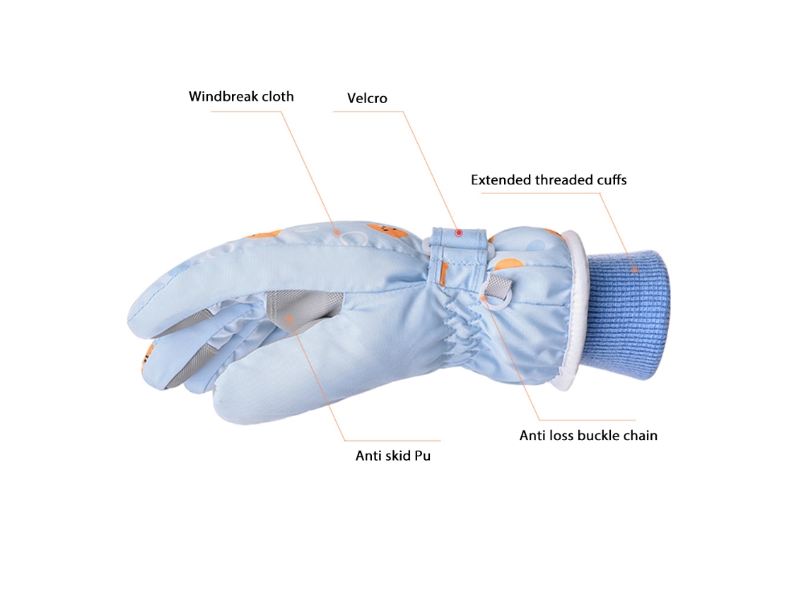 Guantes de esquí para niños, guantes de patinaje para motocicleta, cómodos