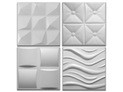 Paneles 3D ETERNAL PARQUET Para Techo O Pared 50X50X2Cm Blanco 4 Modelos 10M2 de Cojines