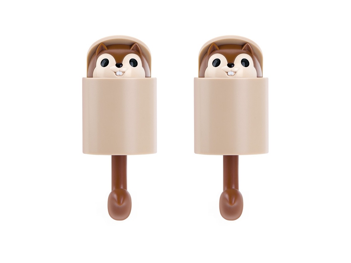 VVJIJILLY 2 Ganchos Adesivos Em Forma De Esquilo Para Quarto Infantil, Sala De Estar, Quarto, Criativo E Fofo.