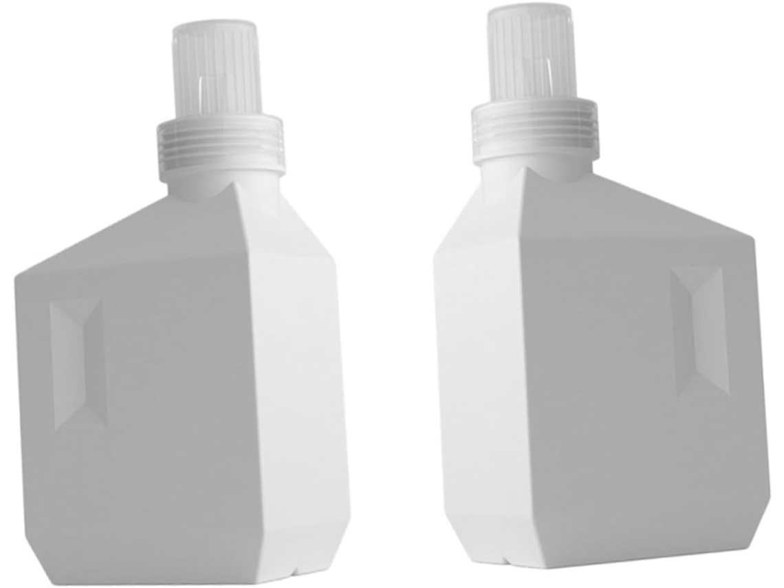 Lot De 2 Distributeurs Lessive En Pe Blanco, Frascos Plats Carrés, Grosse Capacité 600ml,