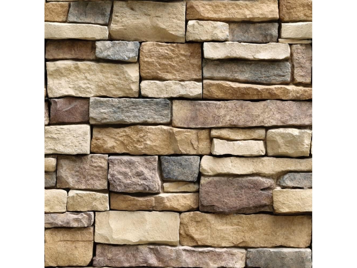 MEOIRUERY Papel Pintado Autoadhesivo Rasch para Salón, Dormitorio o Cocina, Efecto Piedra, 0,45 x 10 m