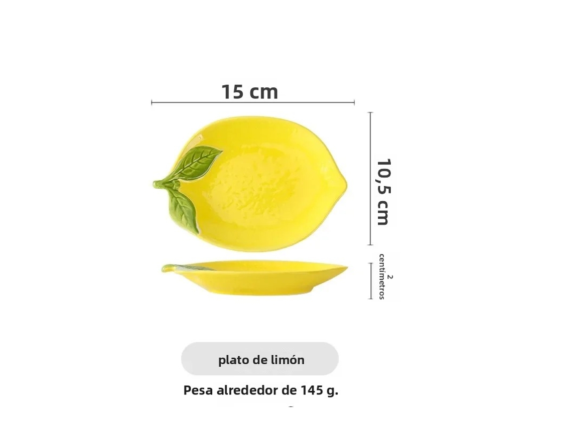 (plato De Limón) Plato Creativo De Cerámica Con Forma De Limón, Tazón De Sopa, Tazón De Refrigerio, Frutero