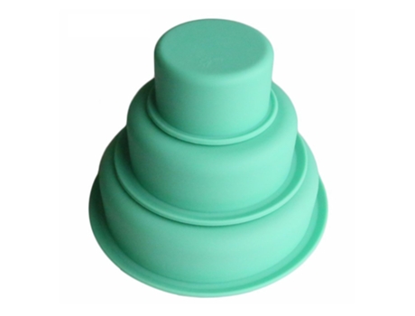 Molde de silicona para tarta en forma de tres capas en color verde