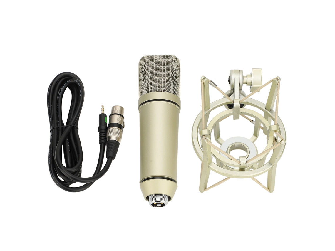 Microfone Condensador Studio Metal Fio Cardióide Para Gravação Vocal Podcast Streaming