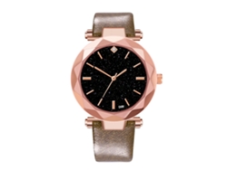 Reloj De Pulsera Analógico Con Correa De Pu De Moda Cuadro Redondo Cuarzo Café Para Mujer Y Hombre