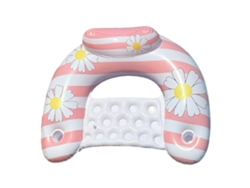 Silla Inflable Para Piscina Con Portavasos Y Respaldo Juguete Para Fiestas En La Piscina Con Forma De Margarita Siurn