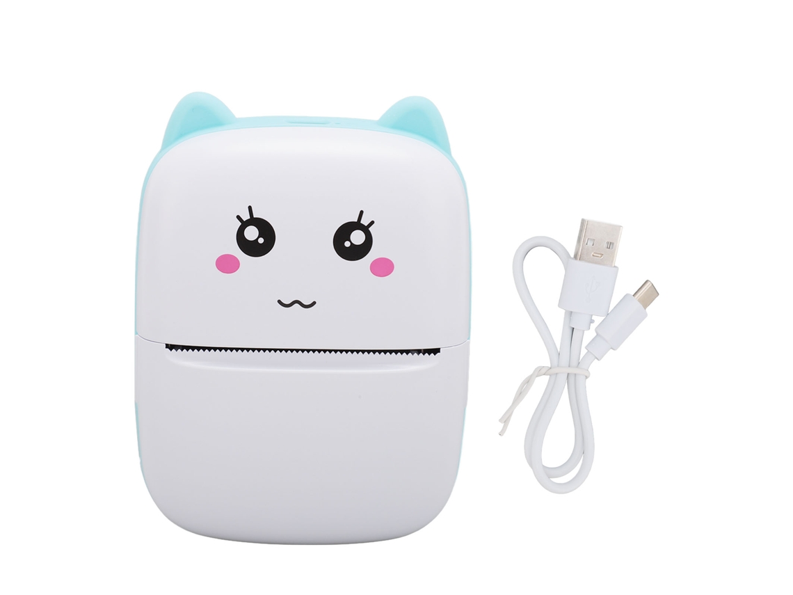Mini Impresora Térmica Portátil Bluetooth De Bolsillo Para Estudiantes - Preguntas Incorrectas - Fotos - Azul