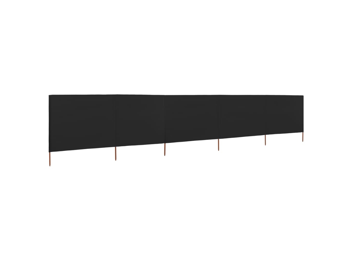 Mampara de tela de 5 paneles, 600 x 160 cm, color negro, WSD427212, Adorável Casa