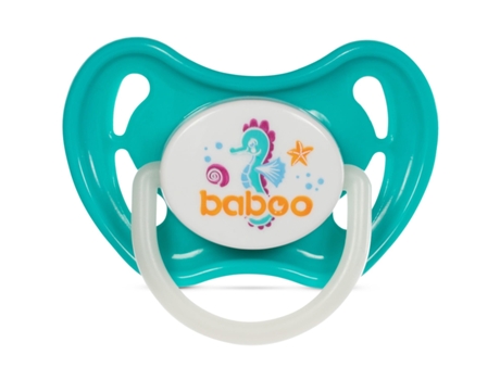 Chupete Simétrico de Silicona BABOO, Glows in the Dark, Sea Life, 0 meses