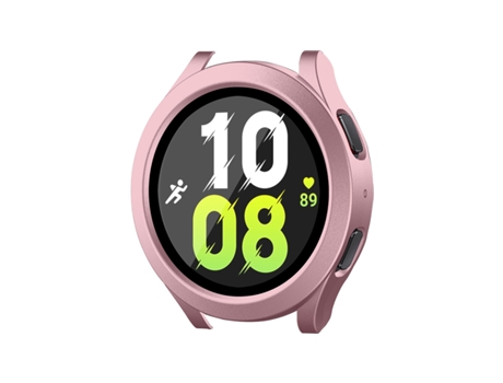 Samsung Galaxy Watch4/5 44 mm ENKAY Hat-Prince Bisel de pieza de cobertura total impermeable + caja de vidrio templado 9H (rosa)