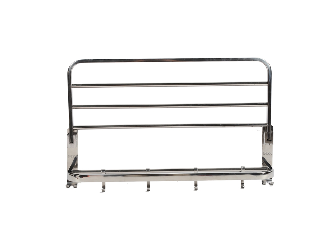 Toallero plegable doble de acero inoxidable para baño, con ganchos, para montar en la pared.
