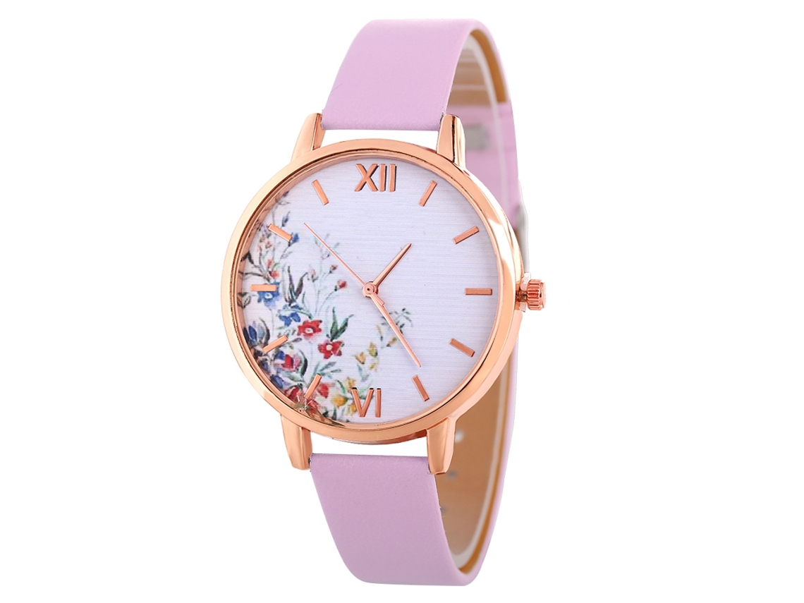 Reloj De Pulsera Casual Para Mujer Zhoulianfa De Piel Sintética Con Movimiento De Cuarzo Rosa.