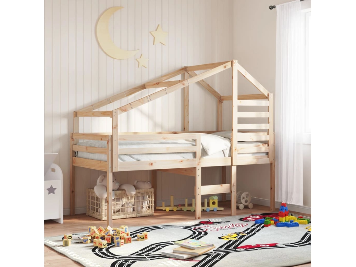 Techo De Cama Infantil Madera Maciza Pino 198x97x113 Cm