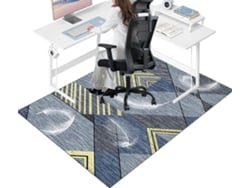 Tapete Cadeira Escritório Piso Protetor Gamer Antiderrapante 70 X 100 Cm Carpete Azulejo Azul