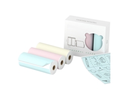 Papel térmico autoadhesivo de 77x30 mm para impresora móvil Mini Peripage, 3 rollos.