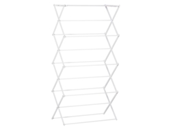 Tendedero plegable de 8 niveles, tipo torre, metal/plástico, blanco, 74 x 35 x 144 cm Mc Star