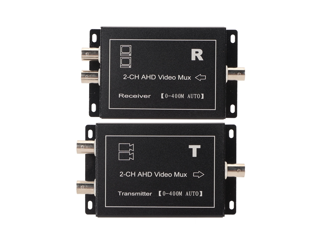 Multiplexador De Vídeo 2 Canais 400m Suporta Ahd Cvbs Plug And Play Hot Swap Câmera