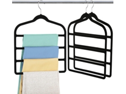 Perchas de terciopelo para pantalones, ahorradoras de espacio, antideslizantes, paquete de 3, organizador de armario (negras)