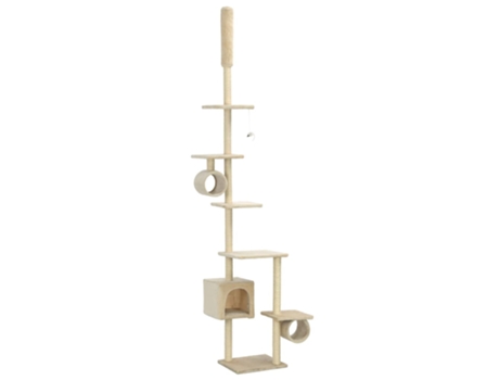 vidaXL Rascador para gatos con poste rascador de sisal 260 cm beige