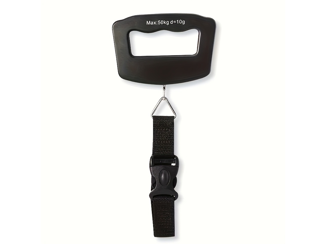 Báscula Digital Diseño Compacto Para Viaje Equipaje De 110 Lb/50 Kg | Mini Electrónica Con Pantalla Lcd Retroiluminada, Re