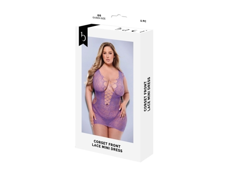 Conjunto de Lencería BACI LINGERIE Lace Mini Dress (Morado - Queen)