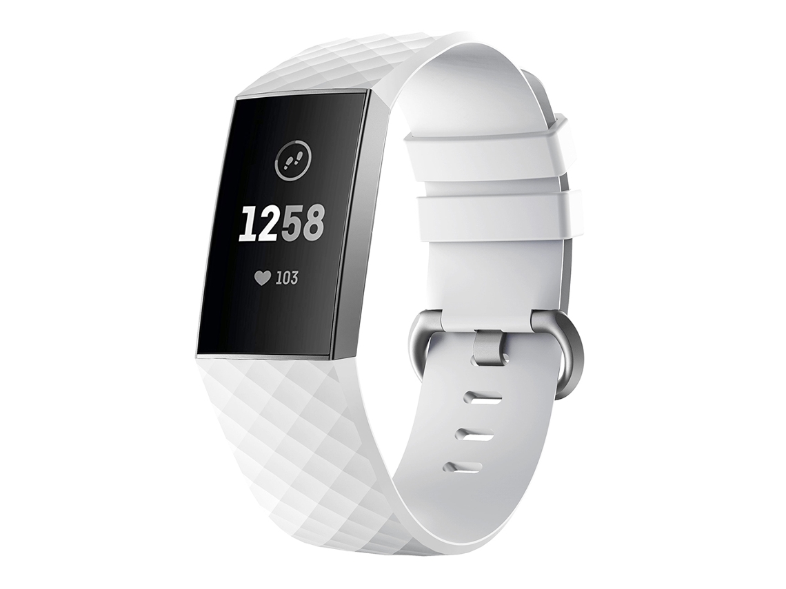 Pulseira De Silicone Para Fitbit Charge 3 Smartwatch, Bracelete Esportivo Ajustável Com Fecho De Aço Inoxidável