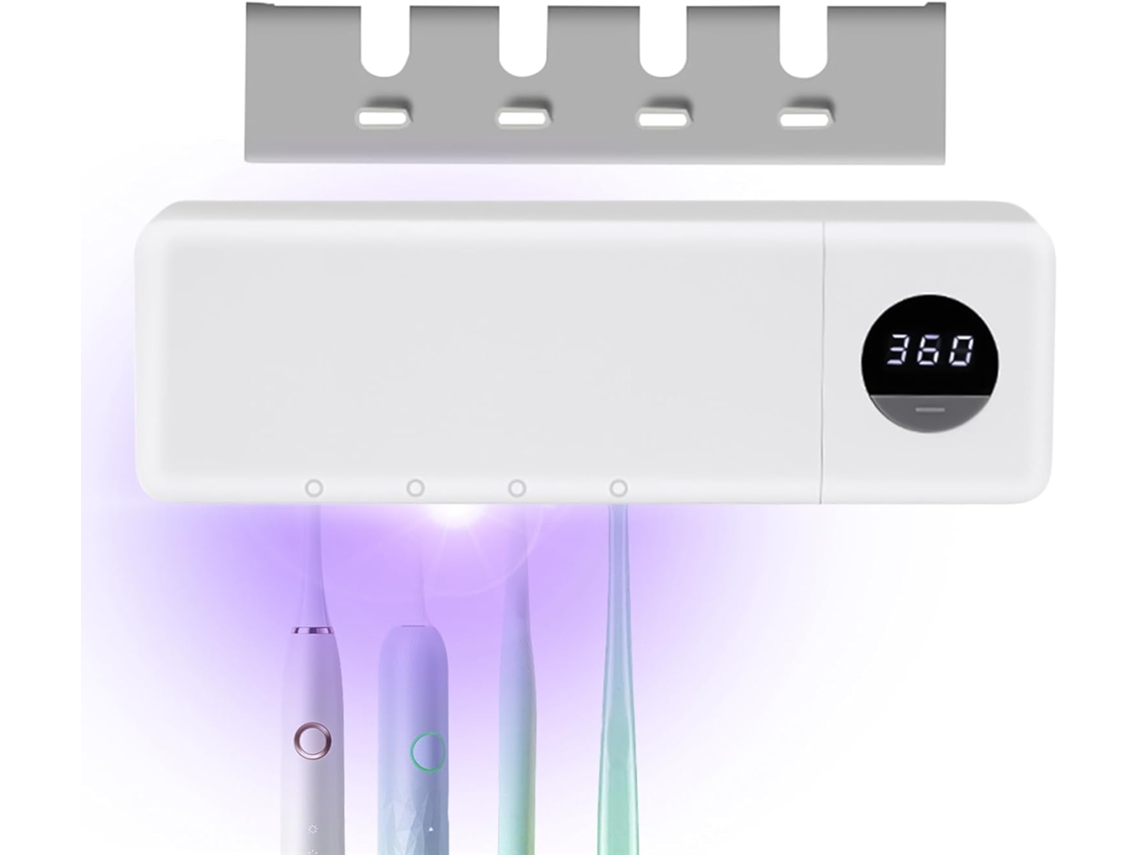 Soporte Para Cepillos De Dientes Organizador Uv Pared Con Pantalla Digital Secado Al Aire Y Organizaci N Del Ba O El