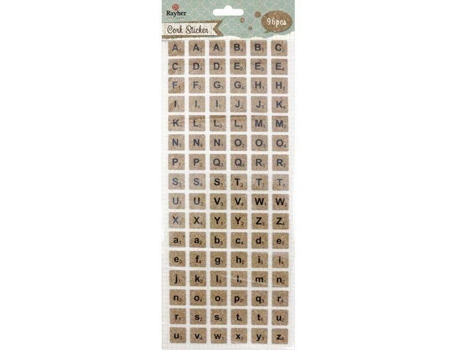 Pegatinas RAYHER Scrabble Alfabeto (34 x 13,5 cm)