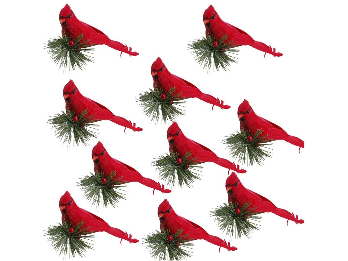 Pájaros artificiales para decoraciones navideñas, fiestas y bodas