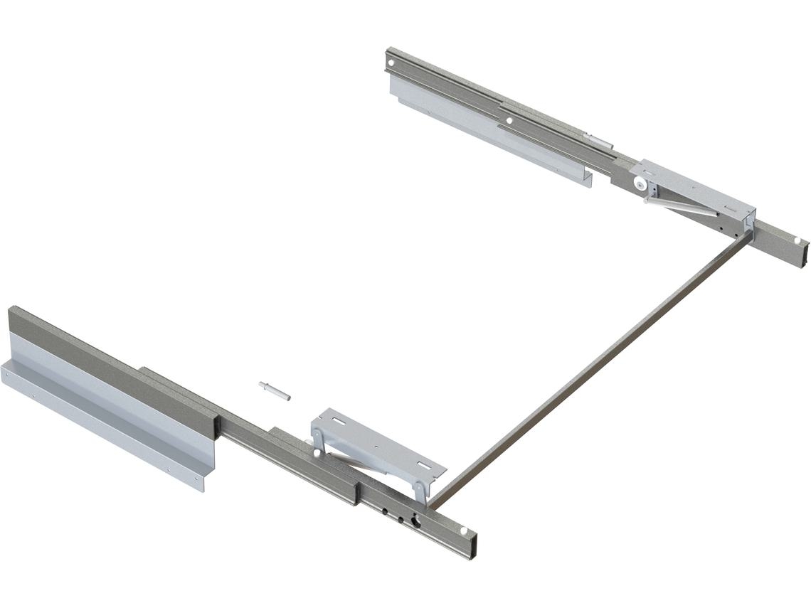 EMUCA Guías para Mesa Extensible y Elevadora Oplà Plegable+39M120- Aluminio- Acero Inoxidable
