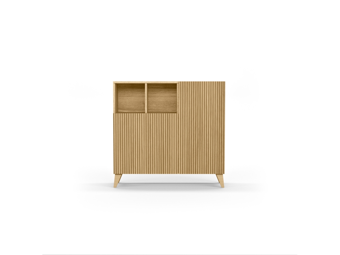 Mueble zapatero/armario HERDASA Moss roble dorado puertas vallado 87 x 90 x 27 cm